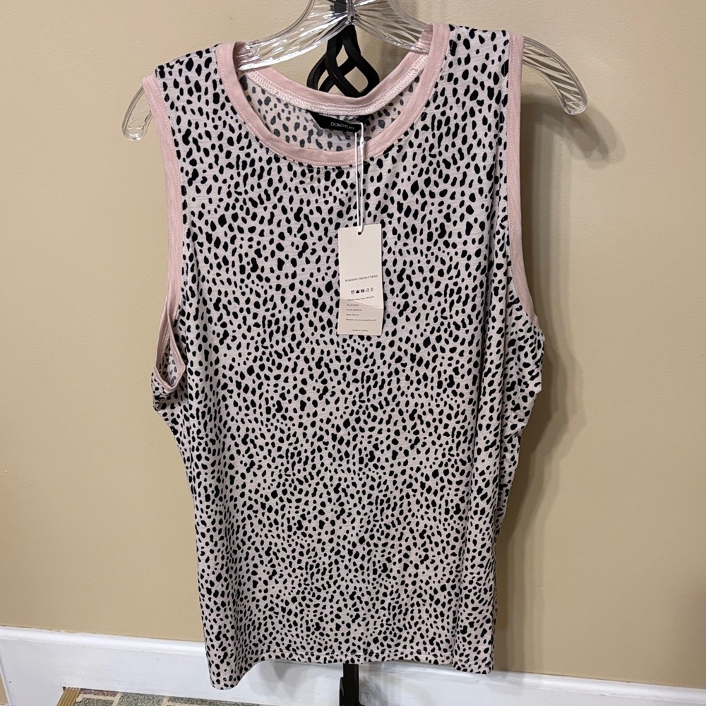 Target Pink and Black Animal Print Muscle Tee